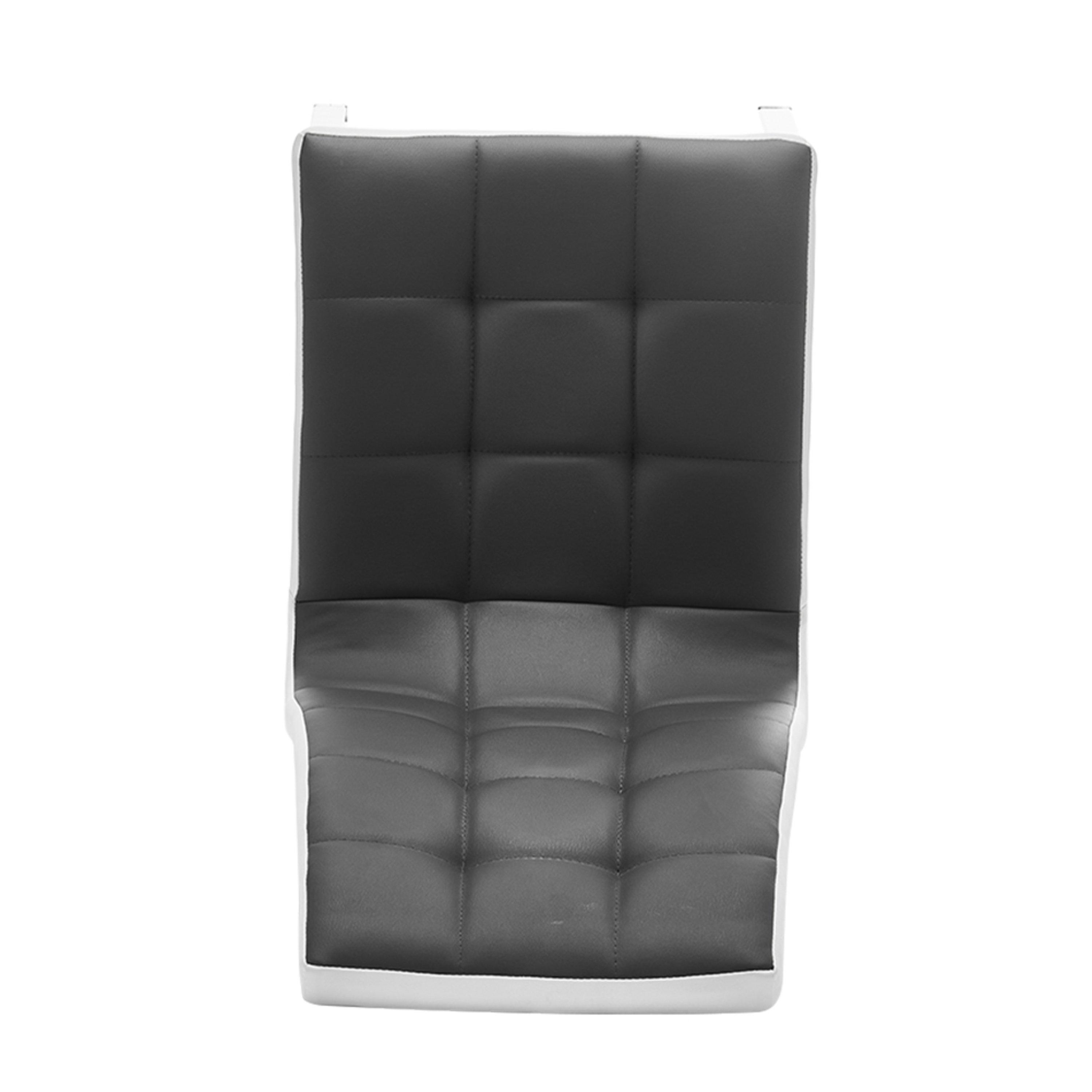 Grey - Kabinet UK - Grey Faux Leather Dining Chair with Metal Legs - 10