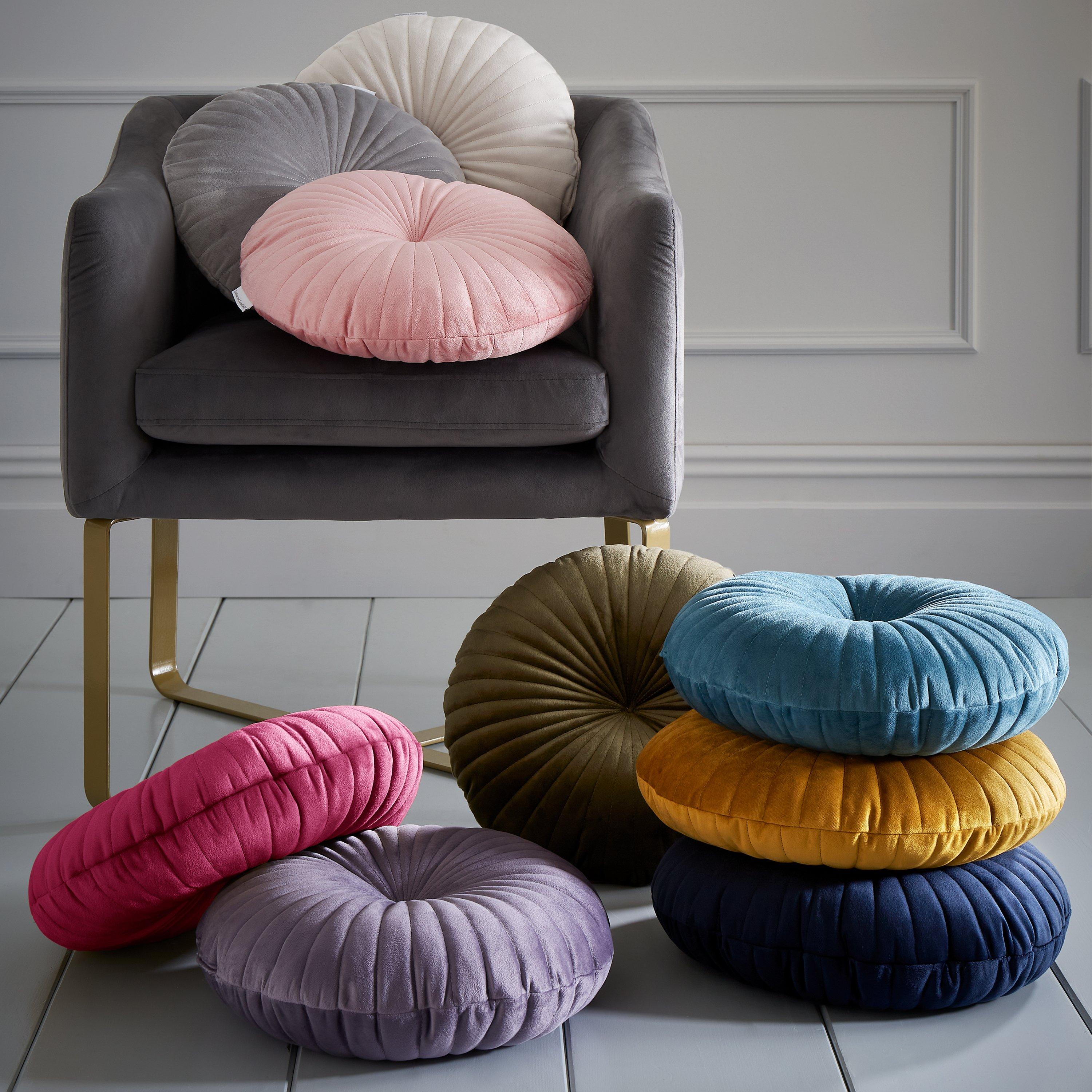 Mustard - Catherine Lansfield - Round Cushion Soft Touch Cushion - 3