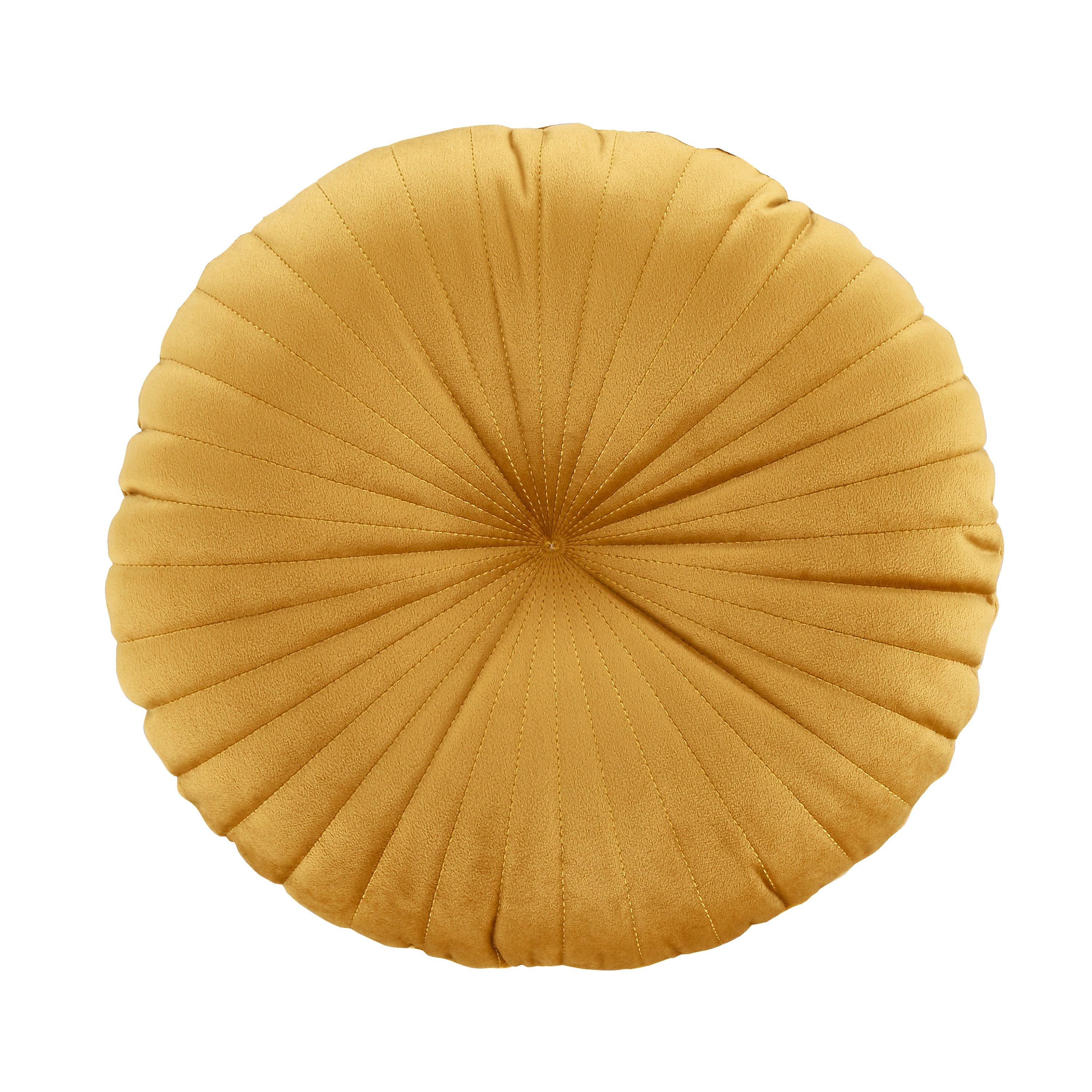 Mustard - Catherine Lansfield - Round Cushion Soft Touch Cushion - 4