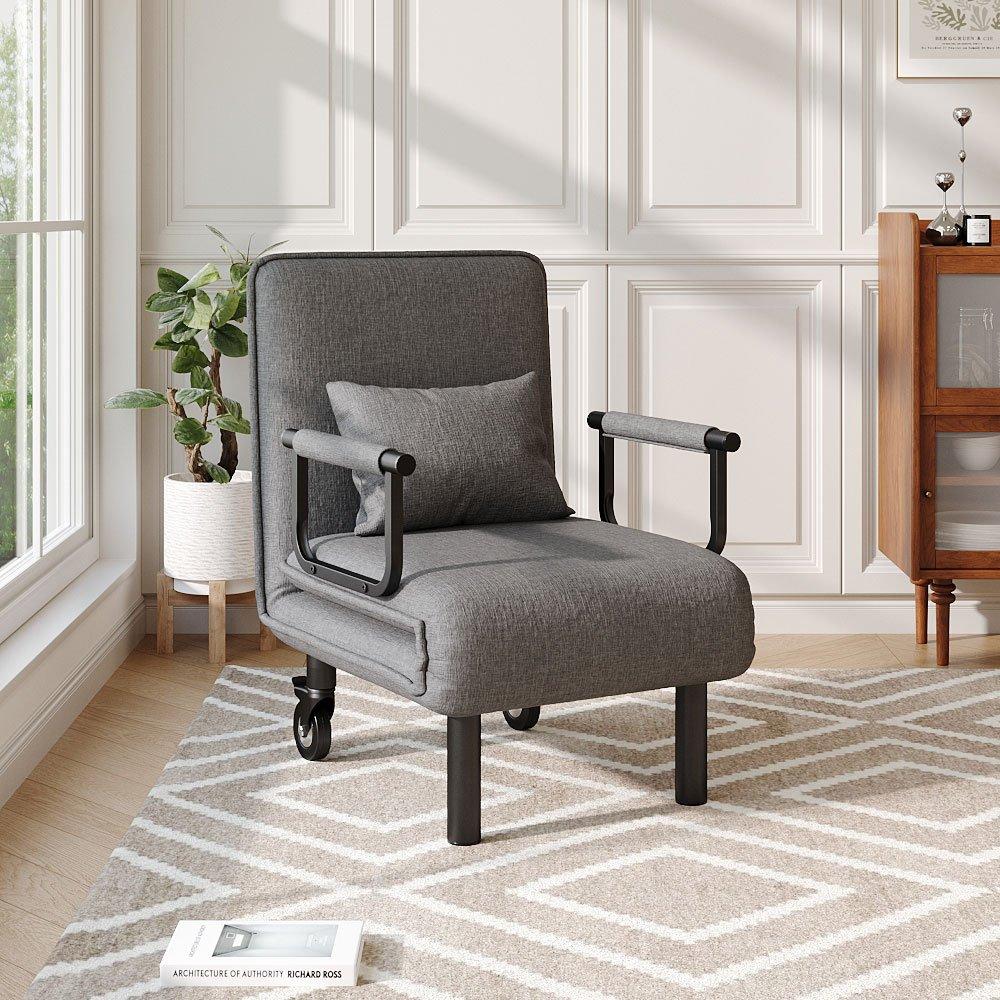 Black Grey - Kabinet UK - 3-in-1 Lounge and Sofa Bed with Pillow - 1