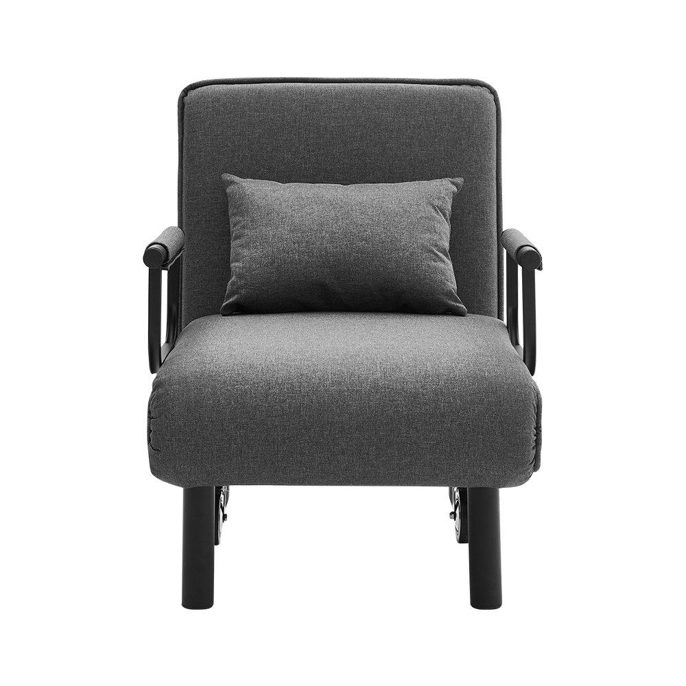 Black Grey - Kabinet UK - 3-in-1 Lounge and Sofa Bed with Pillow - 3