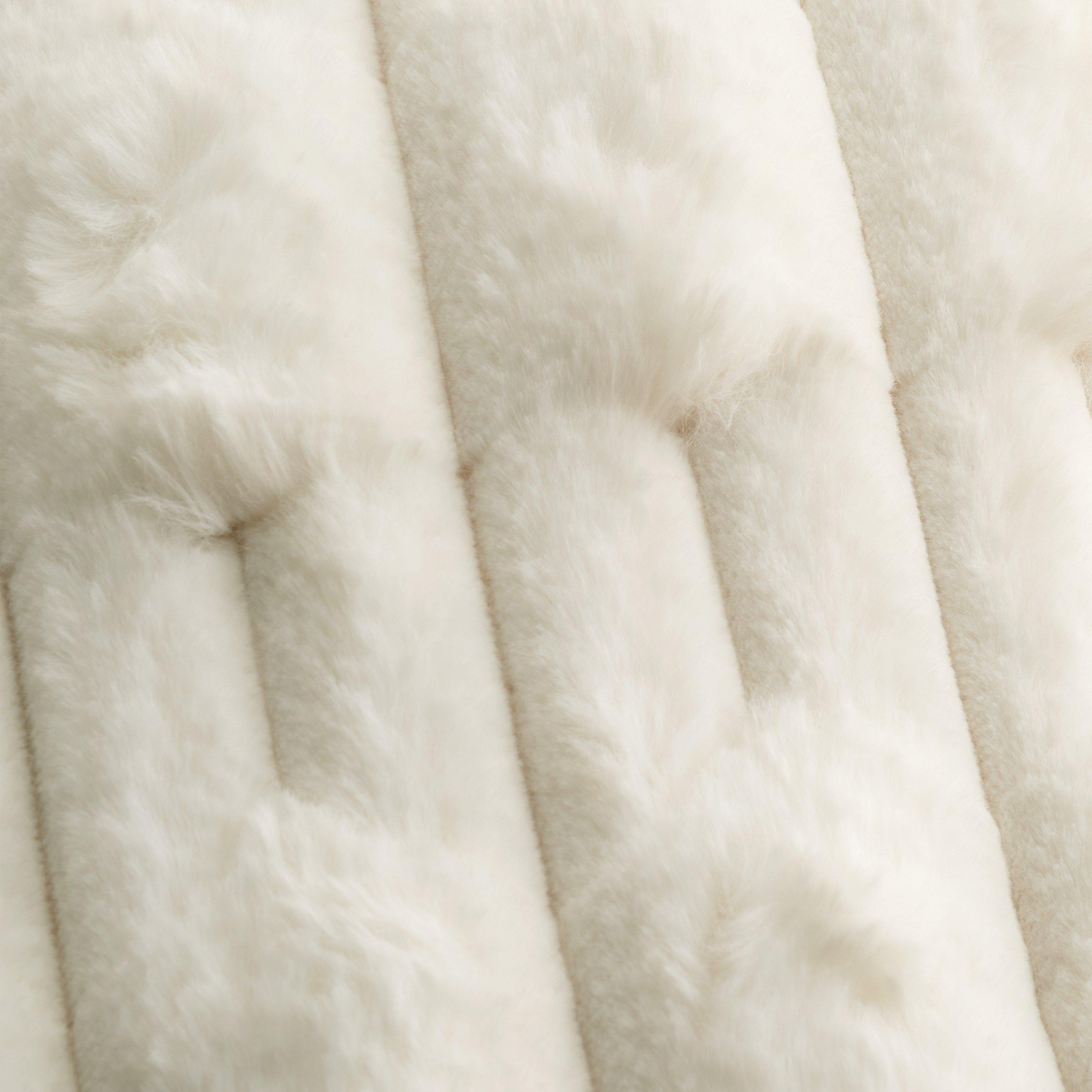 Cream - Bianca - So Soft Carved Faux Fur Cushion - 3