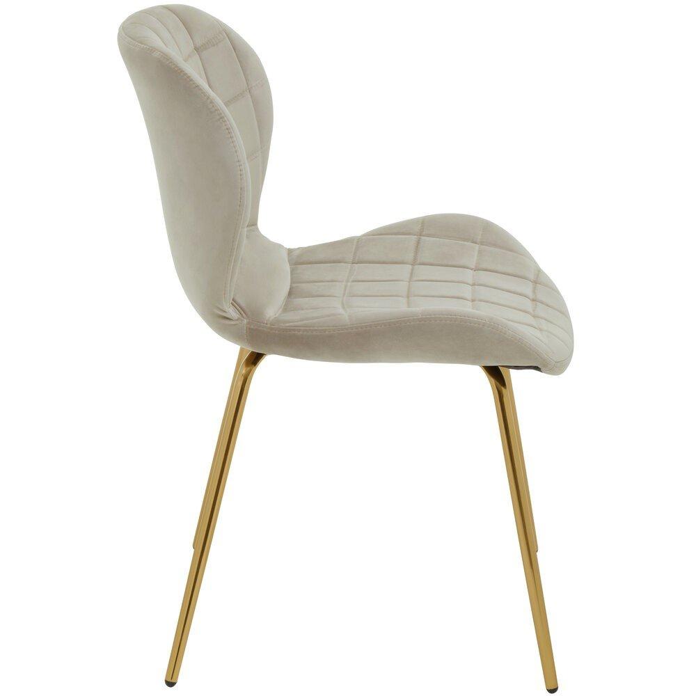 Gold - Interiors by Premier - Warton Mink Velvet Dining Chair - 3