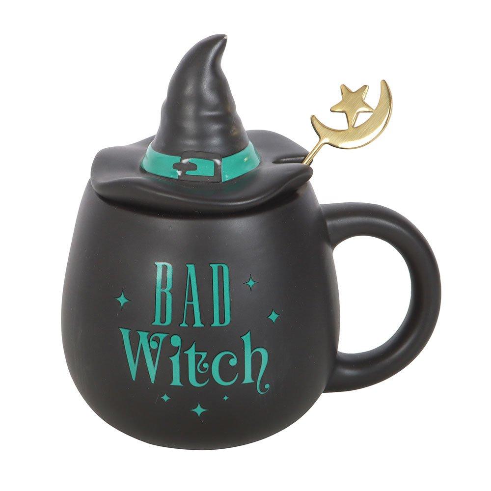 Black - Something Different - Bad Witch Lidded Mug with Spoon - 2