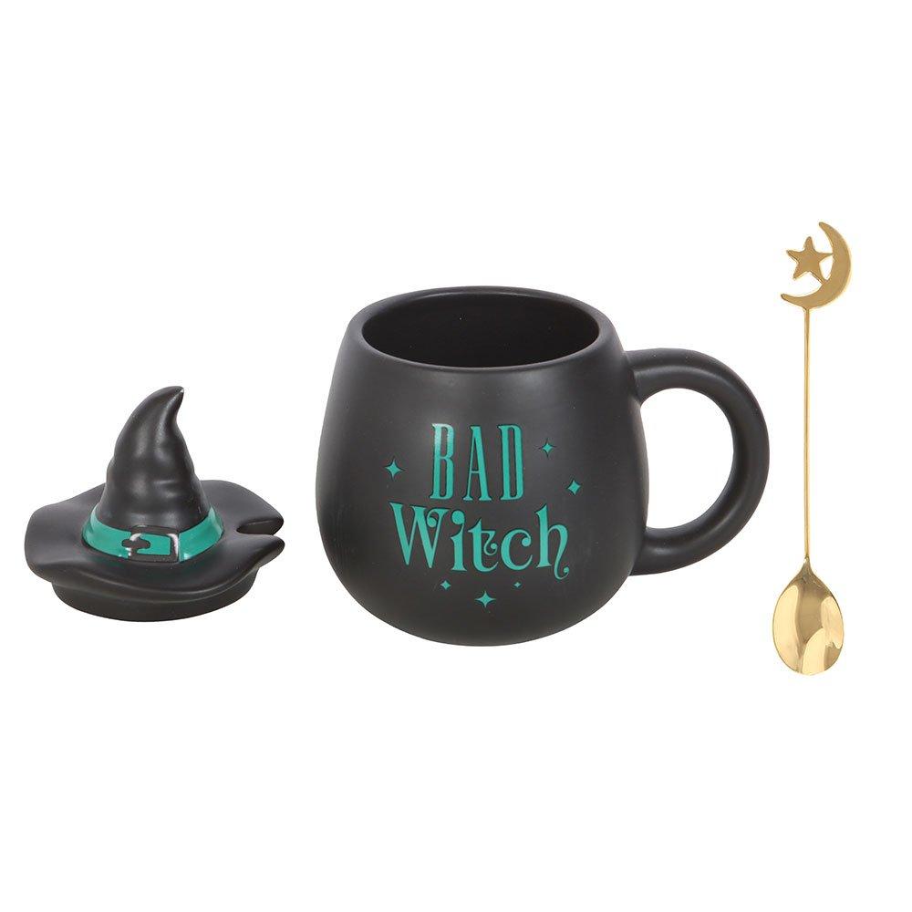 Black - Something Different - Bad Witch Lidded Mug with Spoon - 4