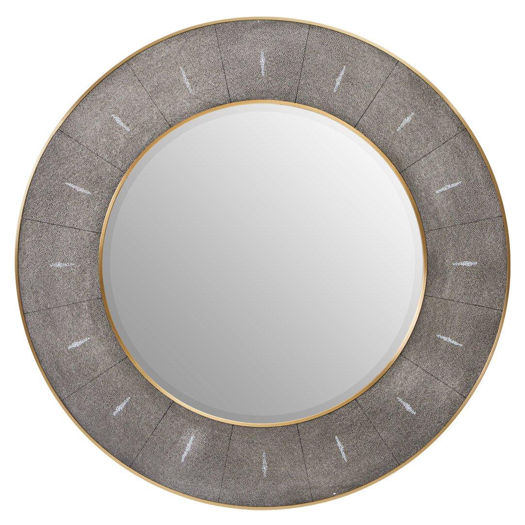 Grey - Fifty Five South - Deruta Grey Shagreen Wall Mirror - 1