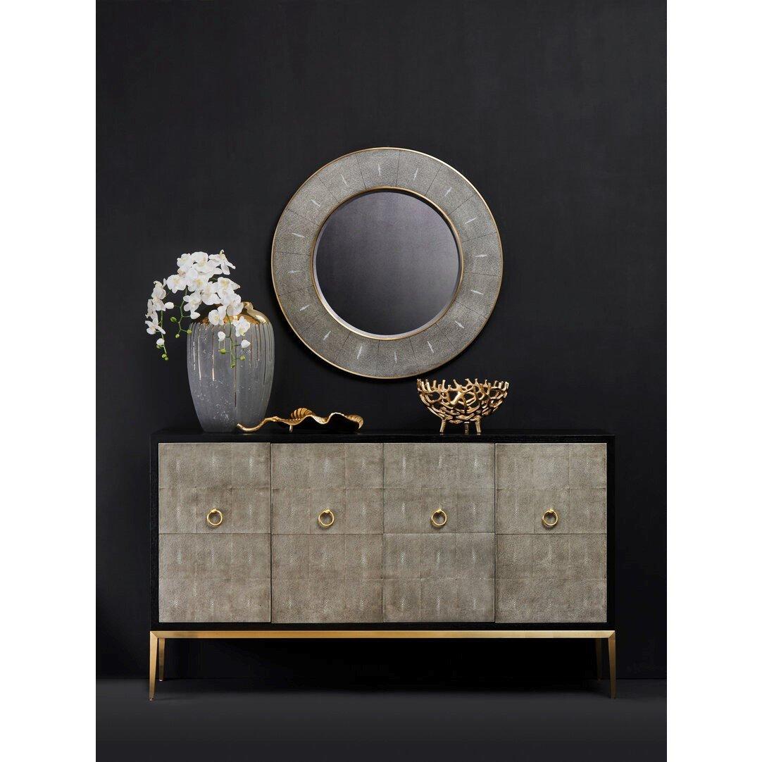 Grey - Fifty Five South - Deruta Grey Shagreen Wall Mirror - 4