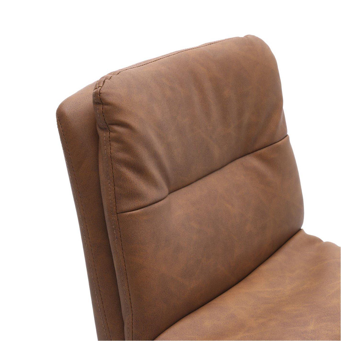 Brown - Kabinet UK - 2Pcs Modern Faux Leather Breakfast Bar Stool - 6