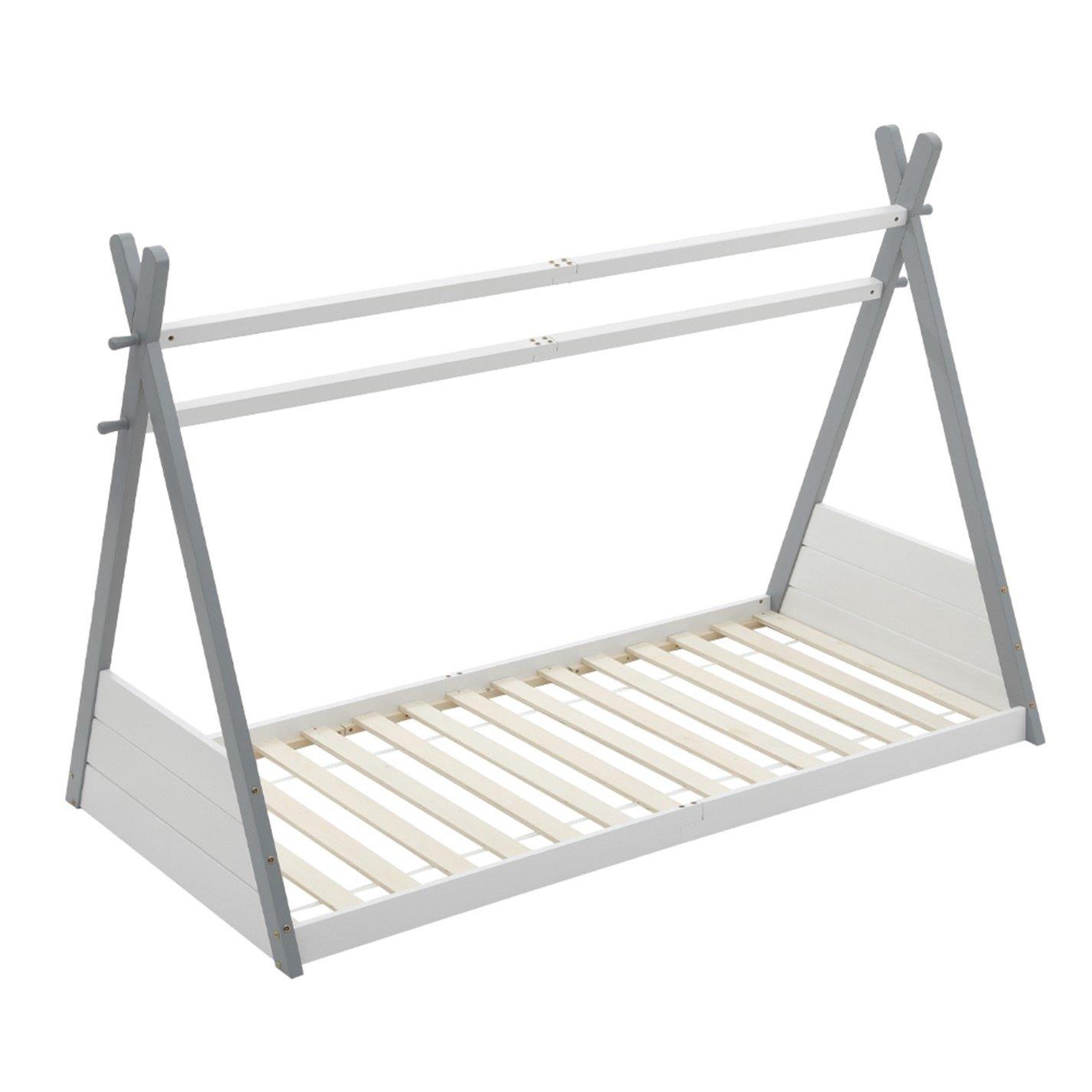 Kabinet Uk  Montessori Kid Beds Floor Bed - White Grey