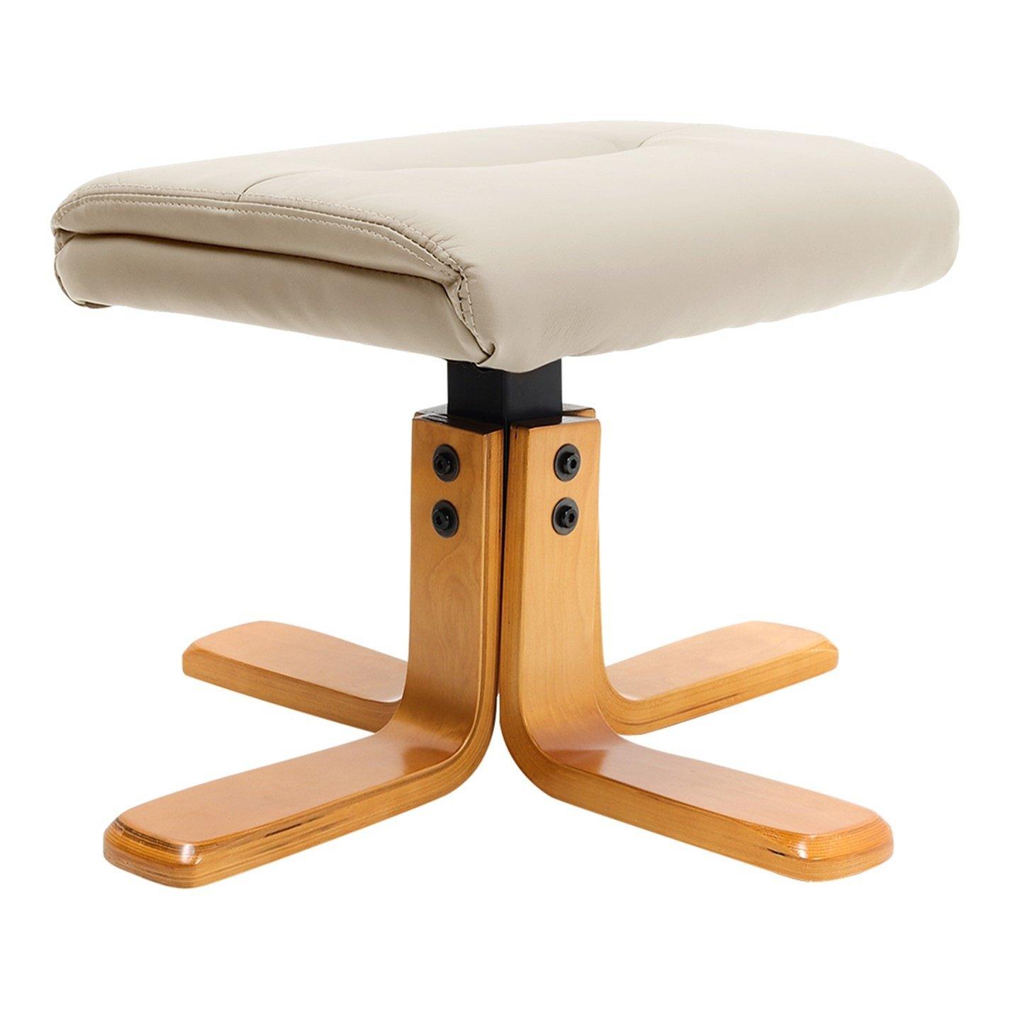 Brown - Kabinet UK - Swivel Linen Lounge Recliner with Ottoman - 7