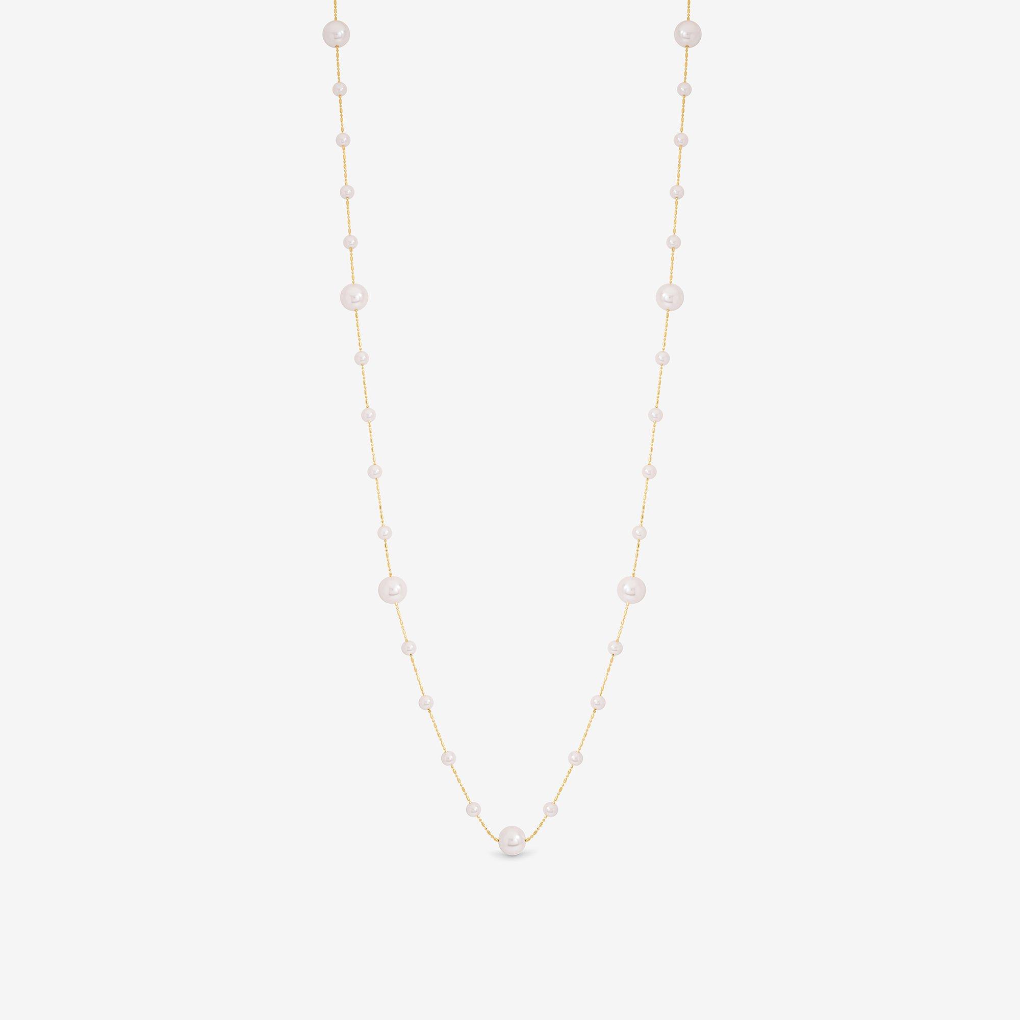 Gold - Jon Richard - Gold Plated Mixed Pearl and Chain Rope Necklace - 1