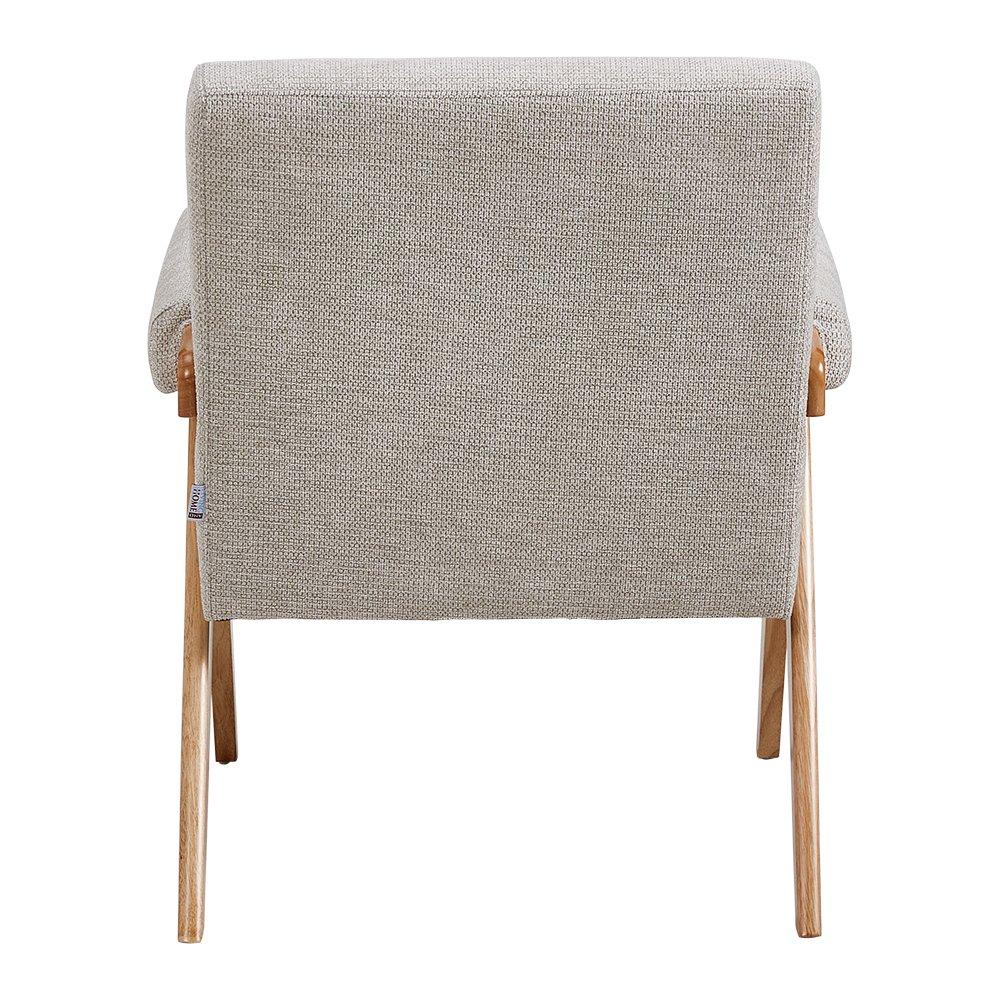 White - Kabinet UK - Linen Upholsteried Wooden Armchair - 6