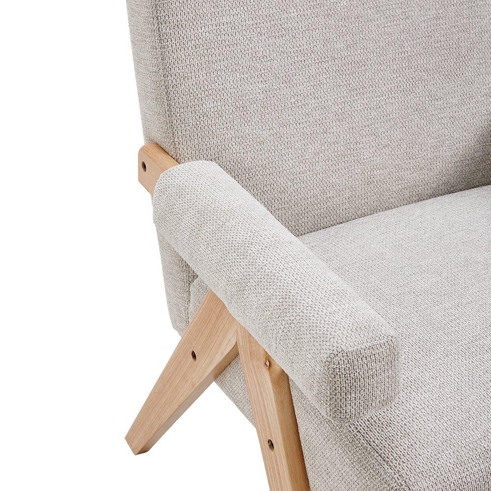 White - Kabinet UK - Linen Upholsteried Wooden Armchair - 8