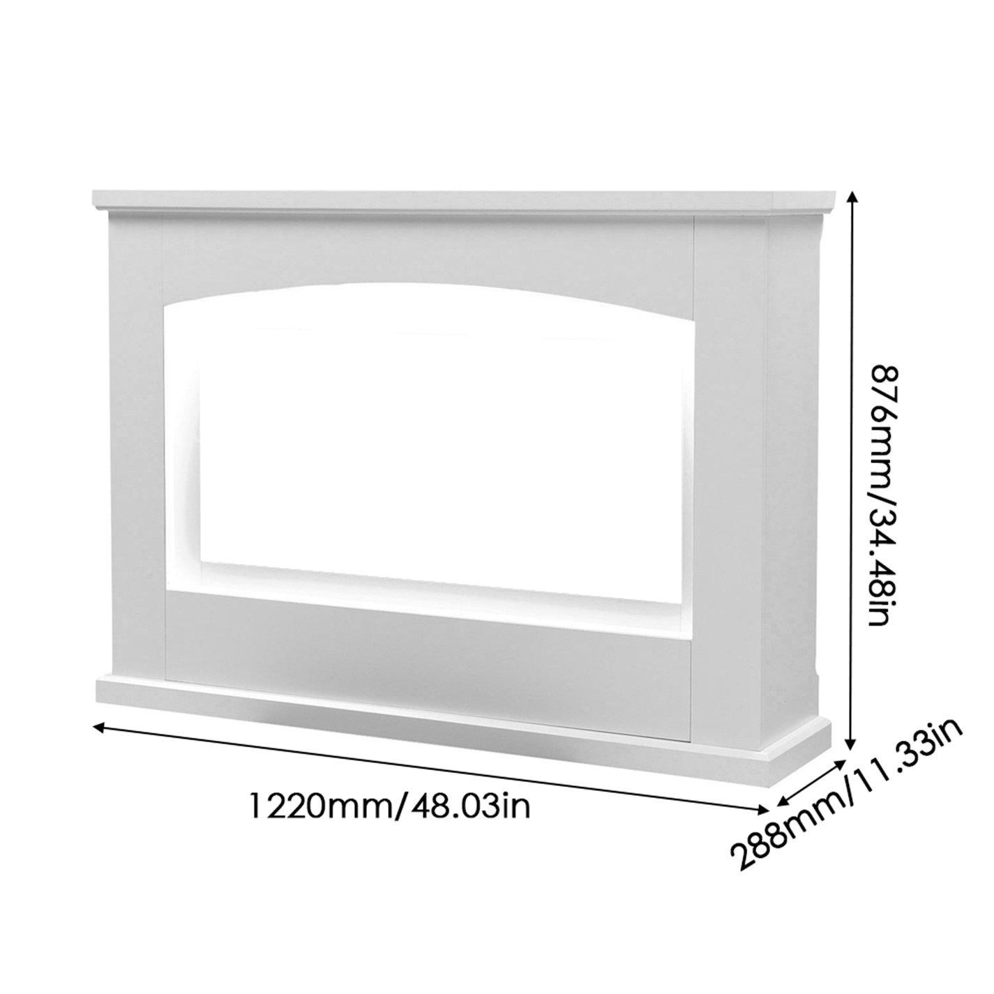 White Black - Kabinet UK - 34inch Electric Fireplace with White Wooden Mantel - 11