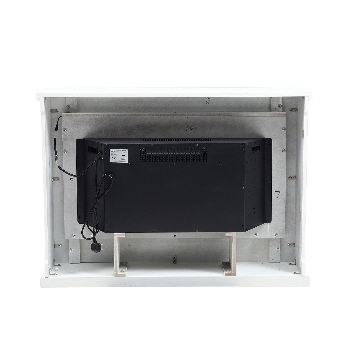 White Black - Kabinet UK - 34inch Electric Fireplace with White Wooden Mantel - 5