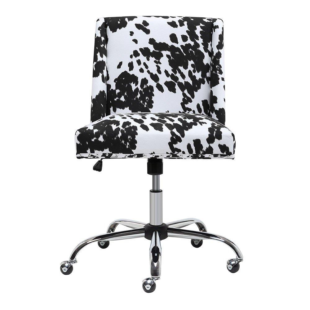 White Black - Kabinet UK - Milk Cow Print Swivel Office Chair - 3