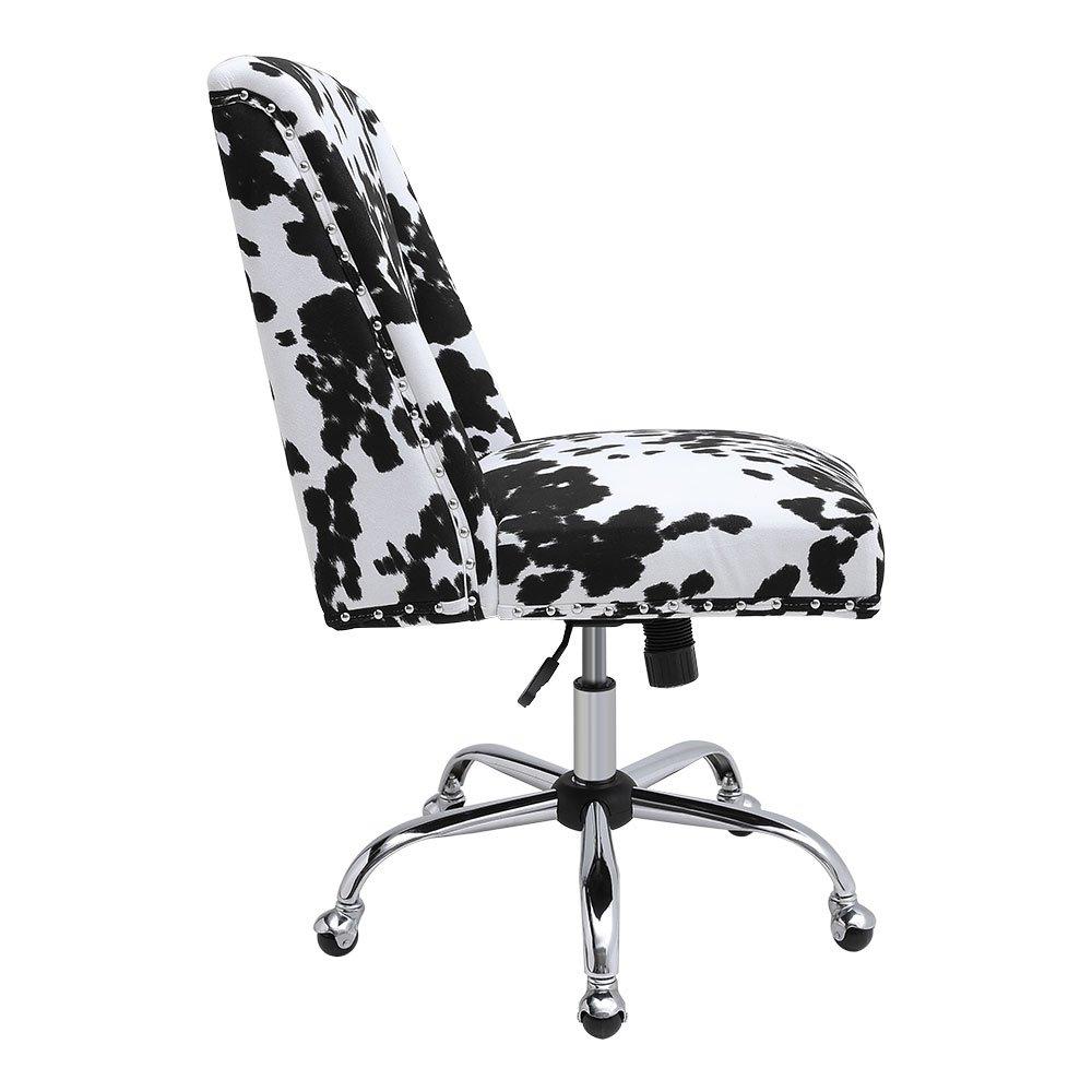 White Black - Kabinet UK - Milk Cow Print Swivel Office Chair - 5
