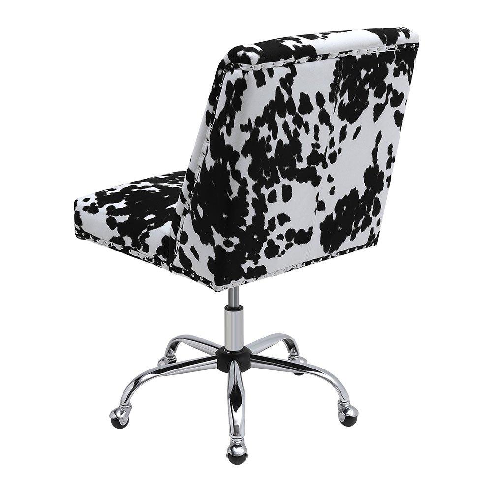 White Black - Kabinet UK - Milk Cow Print Swivel Office Chair - 6