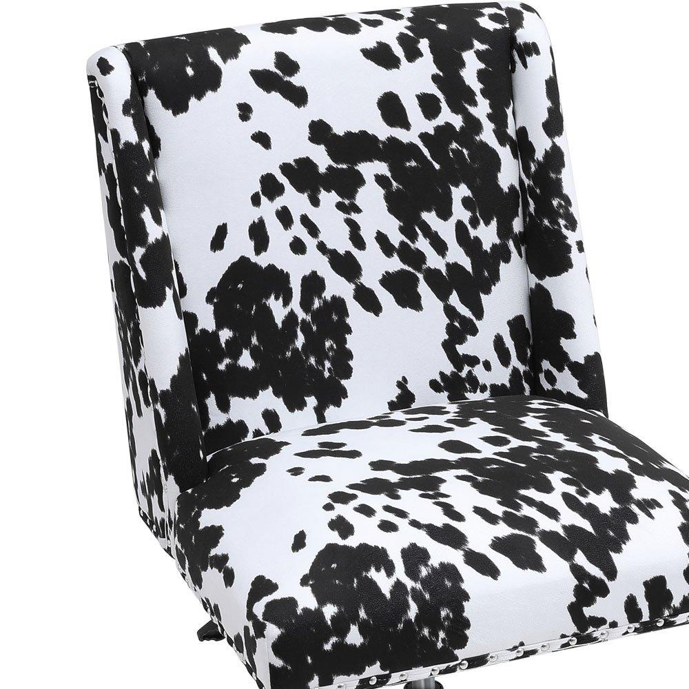 White Black - Kabinet UK - Milk Cow Print Swivel Office Chair - 7