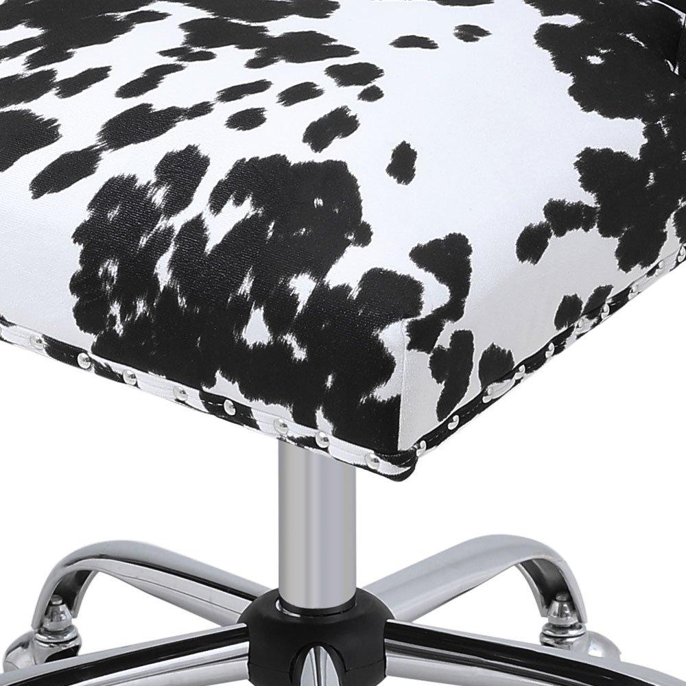 White Black - Kabinet UK - Milk Cow Print Swivel Office Chair - 8