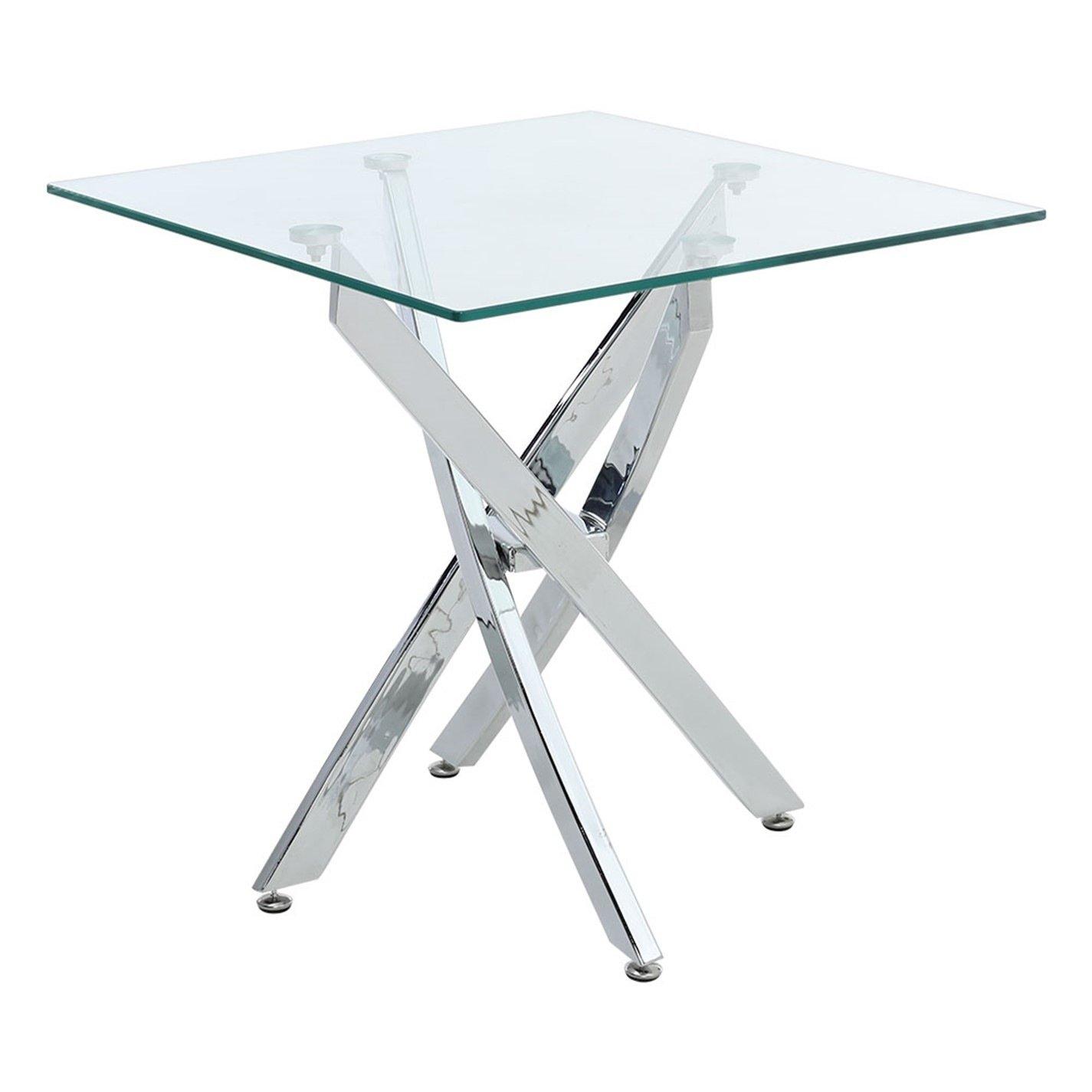 Silver - Kabinet UK - Modern Futuristic Glass Coffee End Table - 4