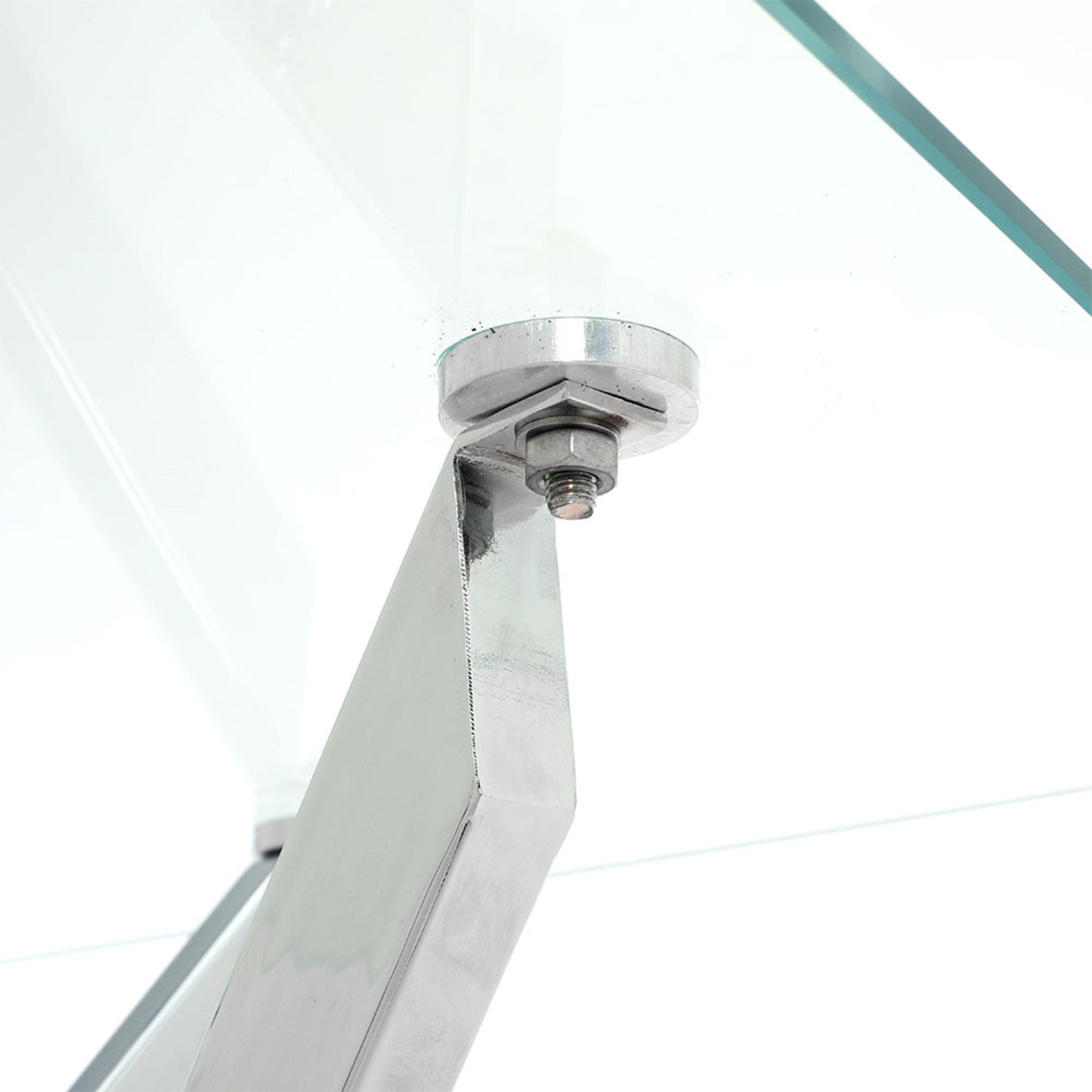 Silver - Kabinet UK - Modern Futuristic Glass Coffee End Table - 7