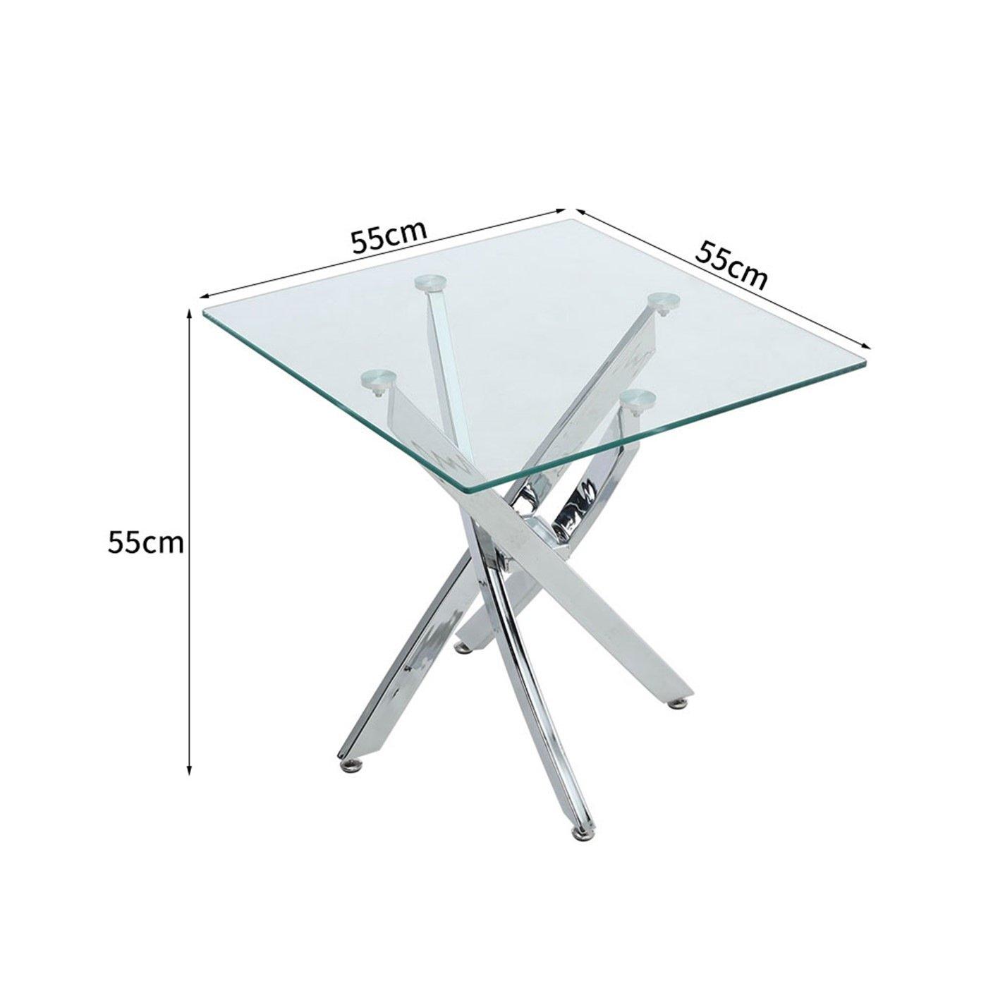Silver - Kabinet UK - Modern Futuristic Glass Coffee End Table - 8