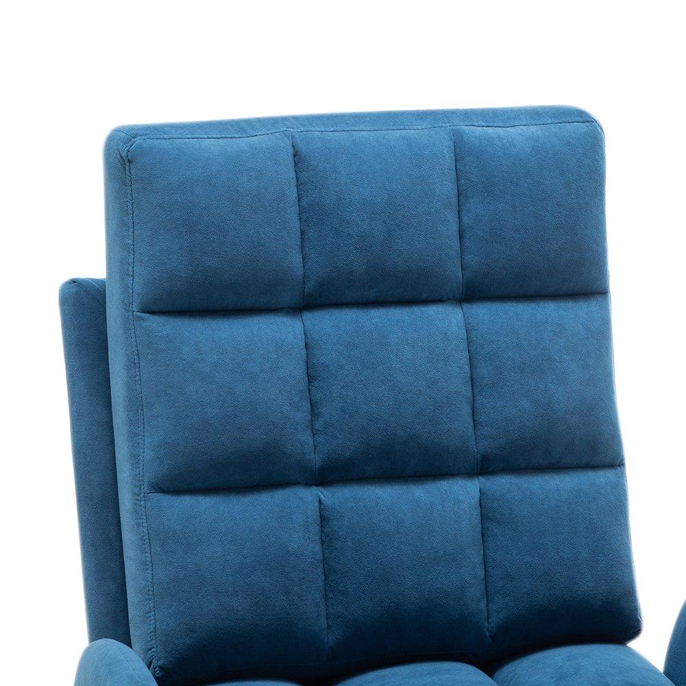 Blue - Kabinet UK - Leisure Recliner Set with Ottoman - 7
