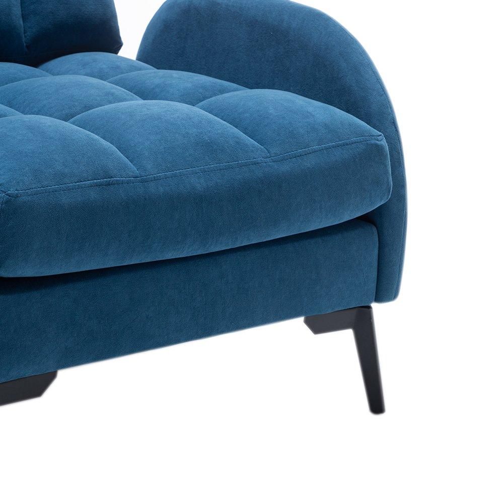 Blue - Kabinet UK - Leisure Recliner Set with Ottoman - 8