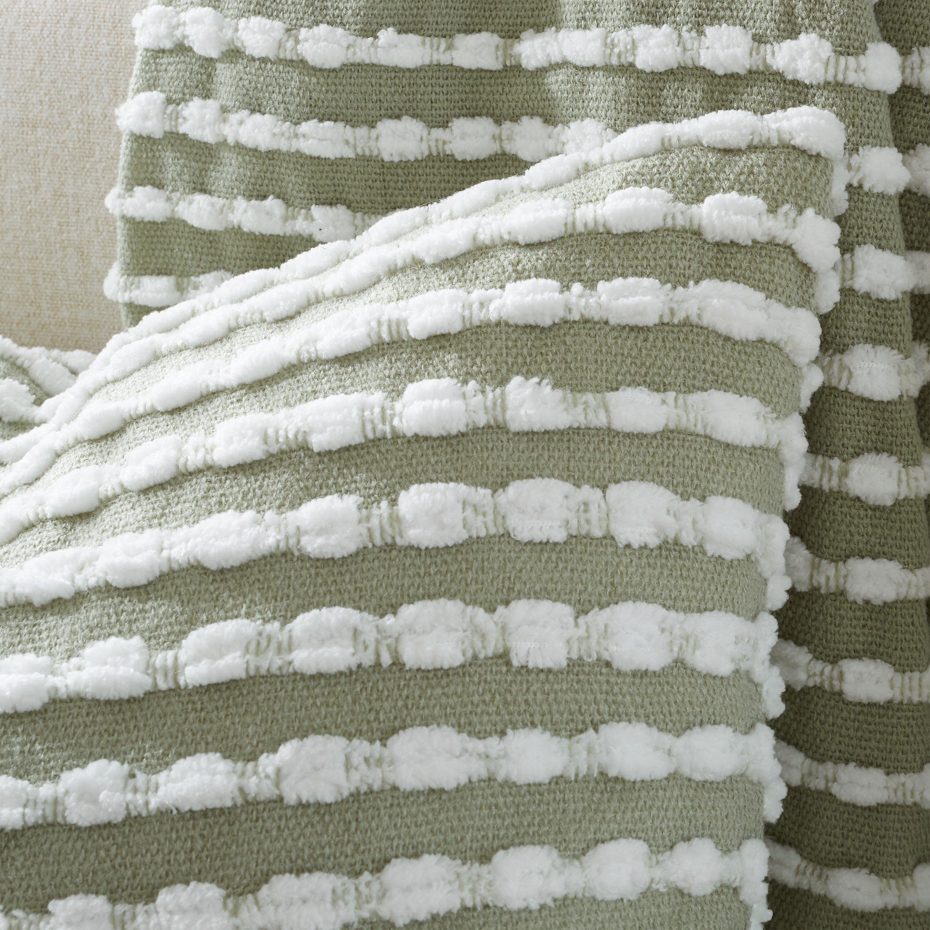 Sage Green - Catherine Lansfield - Stab Stitch Zip Closure 43x43cm Cushion - 2