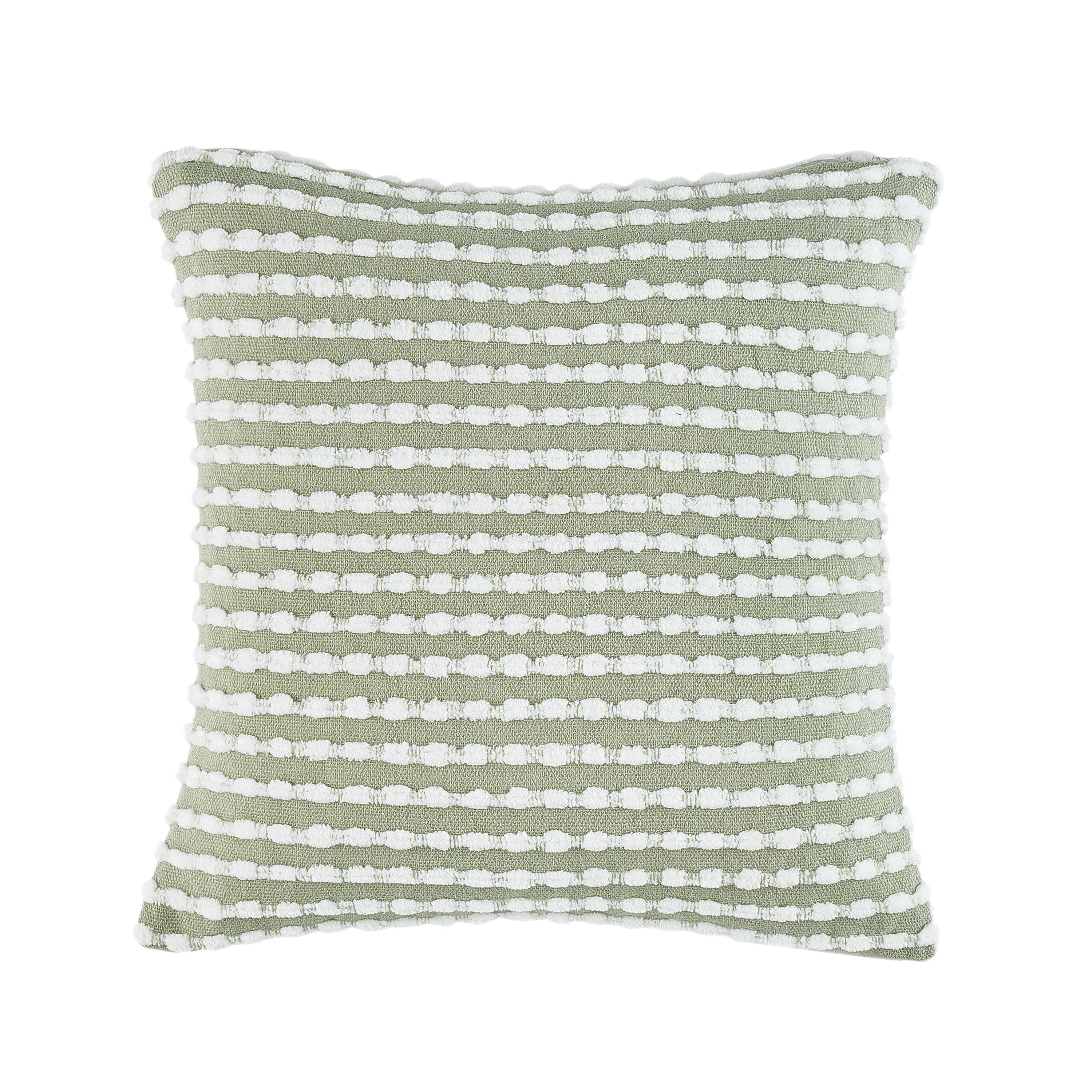 Sage Green - Catherine Lansfield - Stab Stitch Zip Closure 43x43cm Cushion - 5