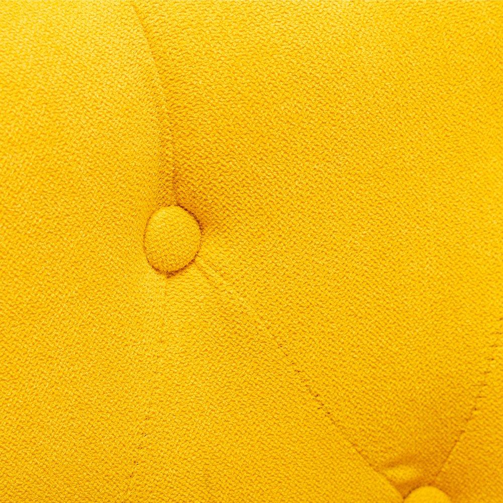 Yellow - Kabinet UK - Upholstered Modern Armchair with Lumbar Pillow - 9