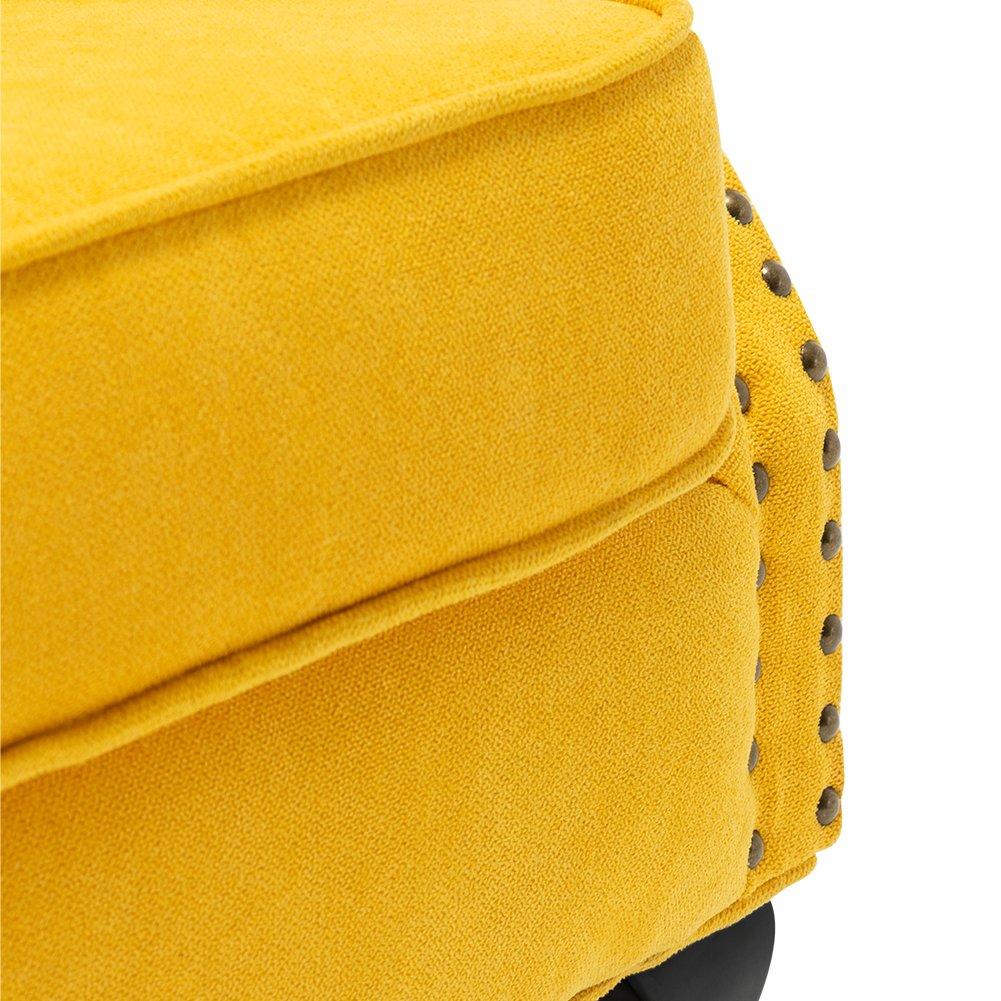Yellow - Kabinet UK - Upholstered Modern Armchair with Lumbar Pillow - 10