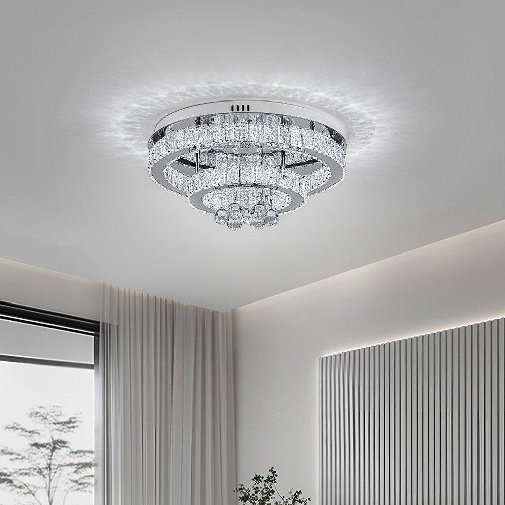 White - Kabinet UK - Double Tier Round Crystal Ceiling Light - 1