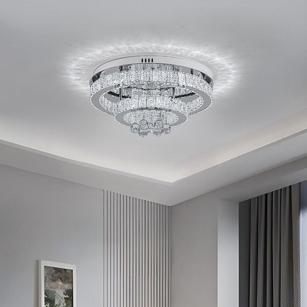 White - Kabinet UK - Double Tier Round Crystal Ceiling Light - 2
