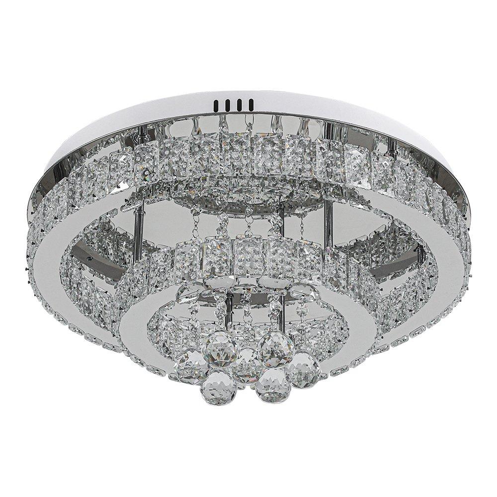 White - Kabinet UK - Double Tier Round Crystal Ceiling Light - 3