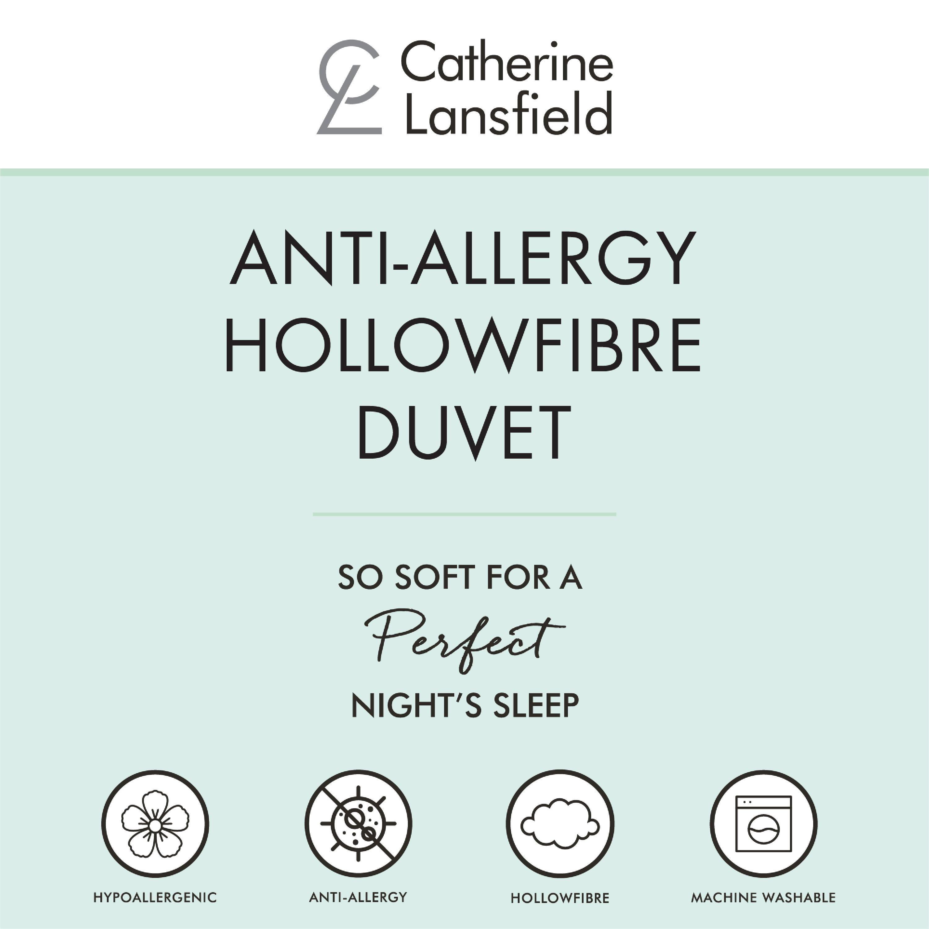 White - Catherine Lansfield - Anti Allergy 10.5 Tog Hollowfibre Duvet - 4