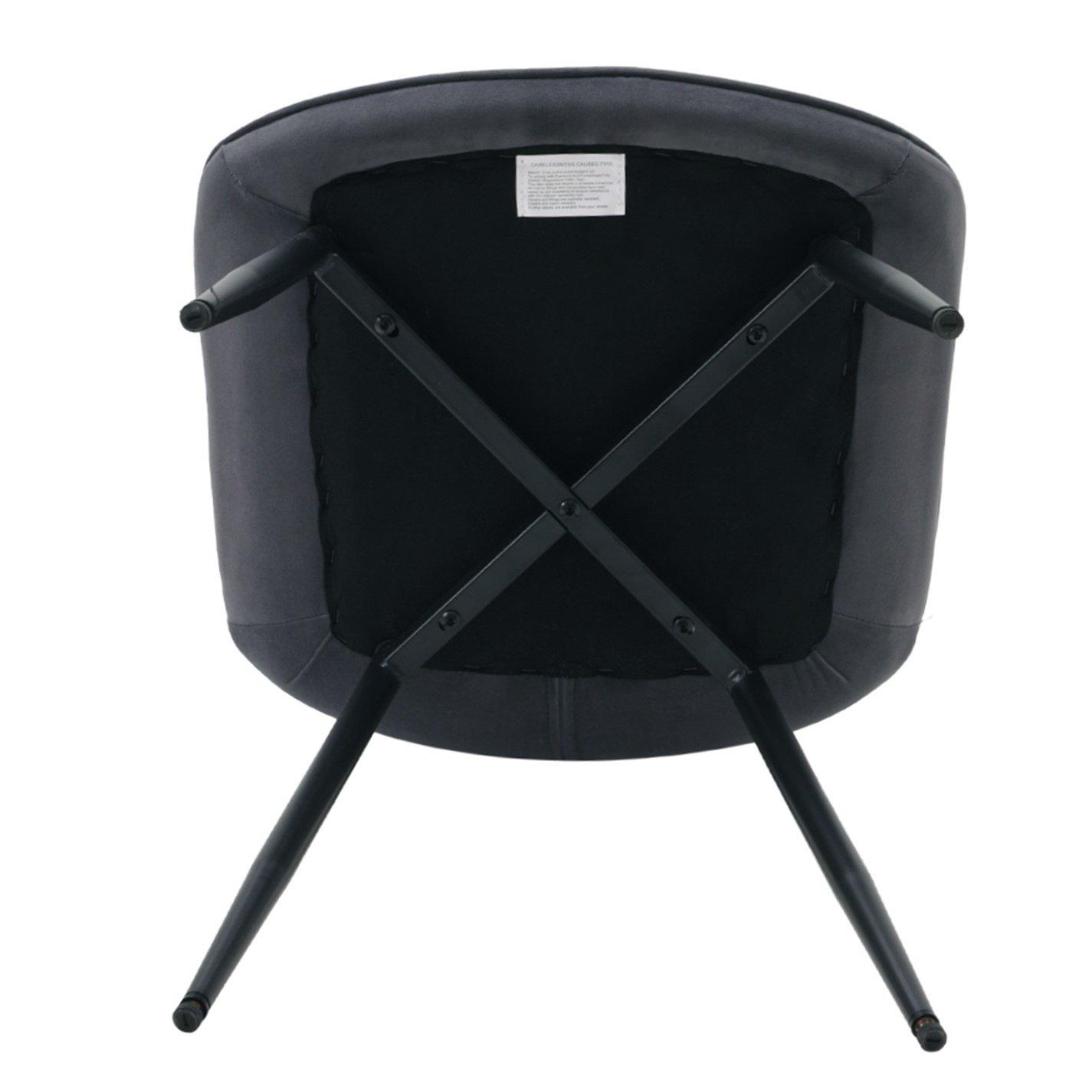 Dark Grey - Kabinet UK - Velvet Upholstered Dining Chairs with Metal Legs - 5