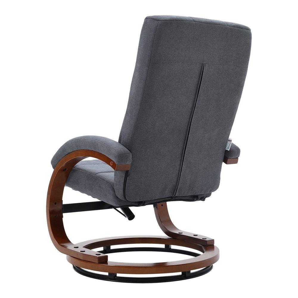 Brown Grey - Kabinet UK - Swivel Velvet Recliner with Footrest - 4