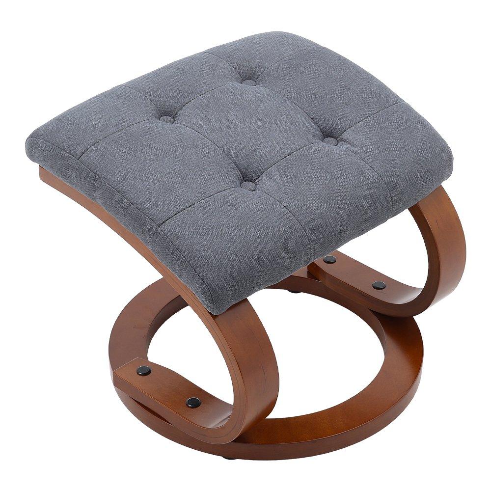 Brown Grey - Kabinet UK - Swivel Velvet Recliner with Footrest - 5