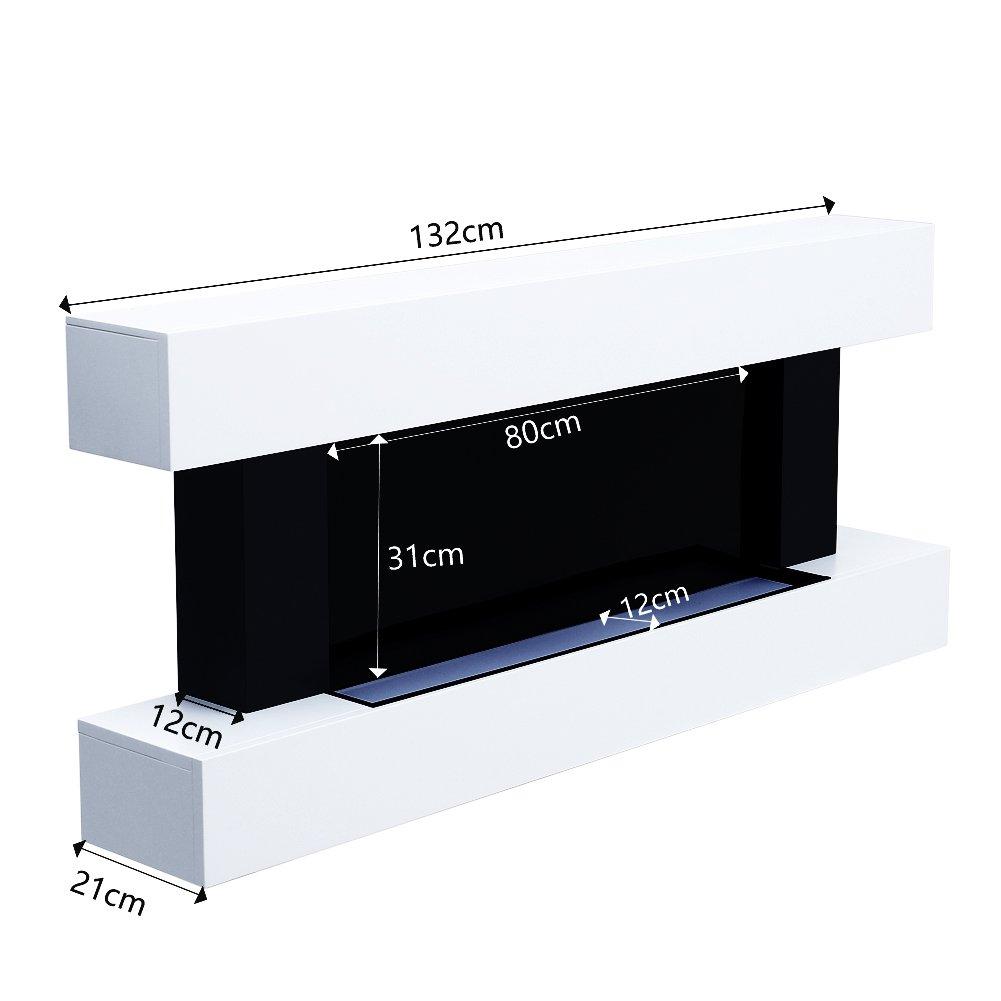 White Black - Kabinet UK - Contemporary Fireplace Mantel for Living Room - 3
