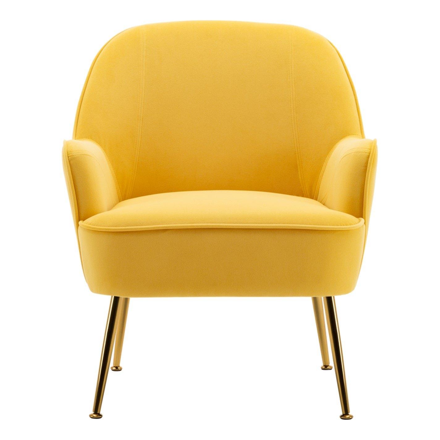 Yellow - Kabinet UK - Contemporary Comfy Armchair with Gold Feet - 2