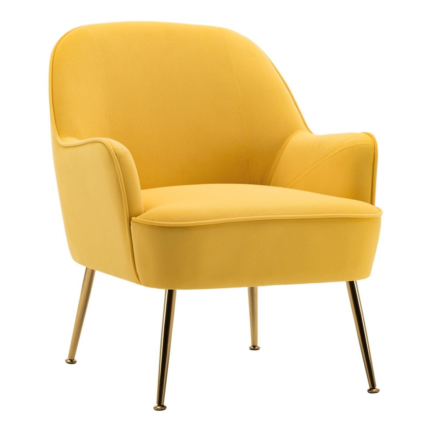 Yellow - Kabinet UK - Contemporary Comfy Armchair with Gold Feet - 3