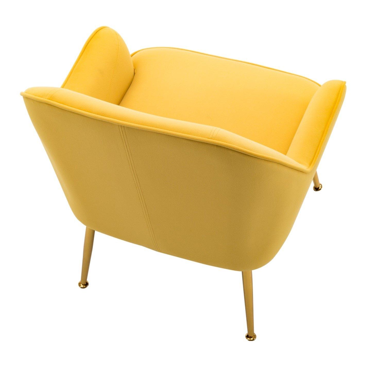 Yellow - Kabinet UK - Contemporary Comfy Armchair with Gold Feet - 5