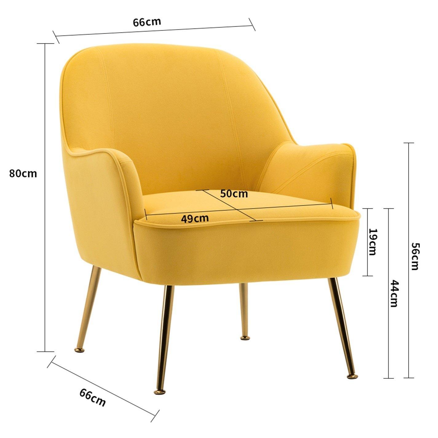 Yellow - Kabinet UK - Contemporary Comfy Armchair with Gold Feet - 6