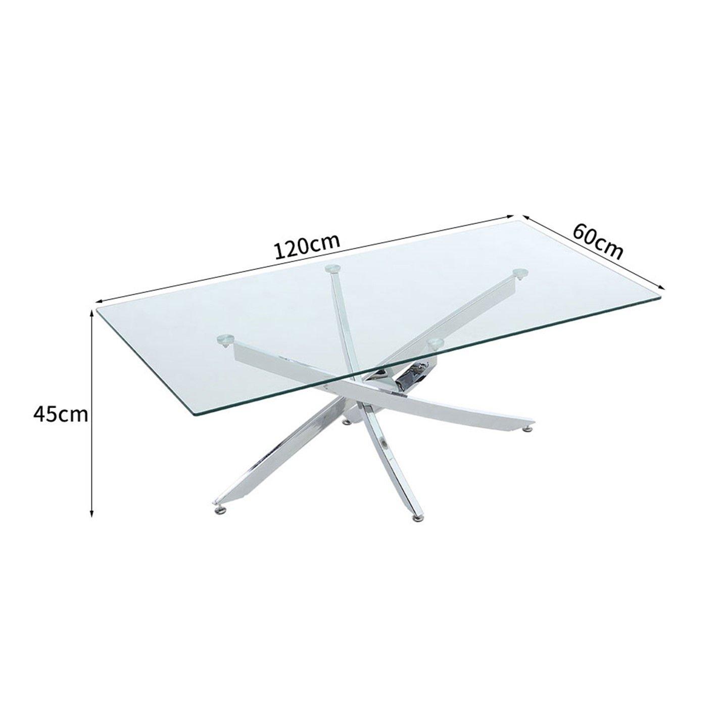 Silver - Kabinet UK - Modern Futuristic Glass Coffee End Table - 4