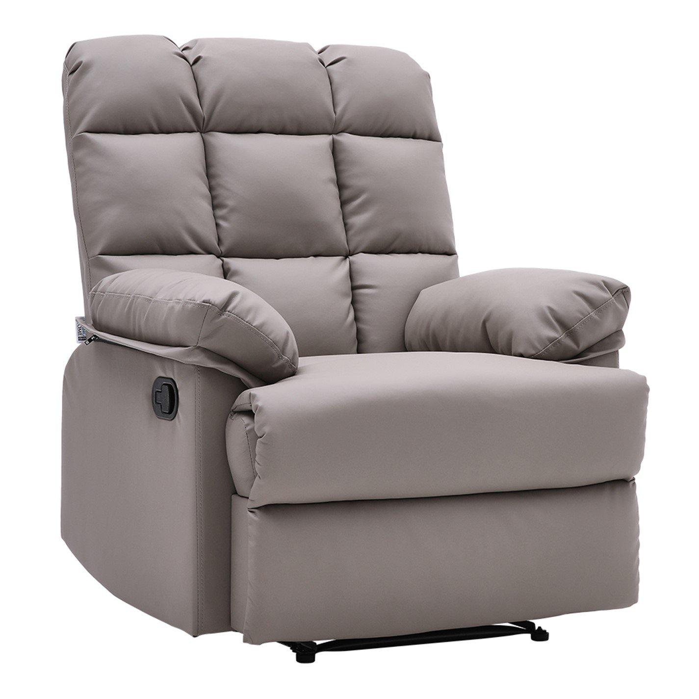 Grey - Kabinet UK - Faux Leather Upholstered Recliner Armchair - 2