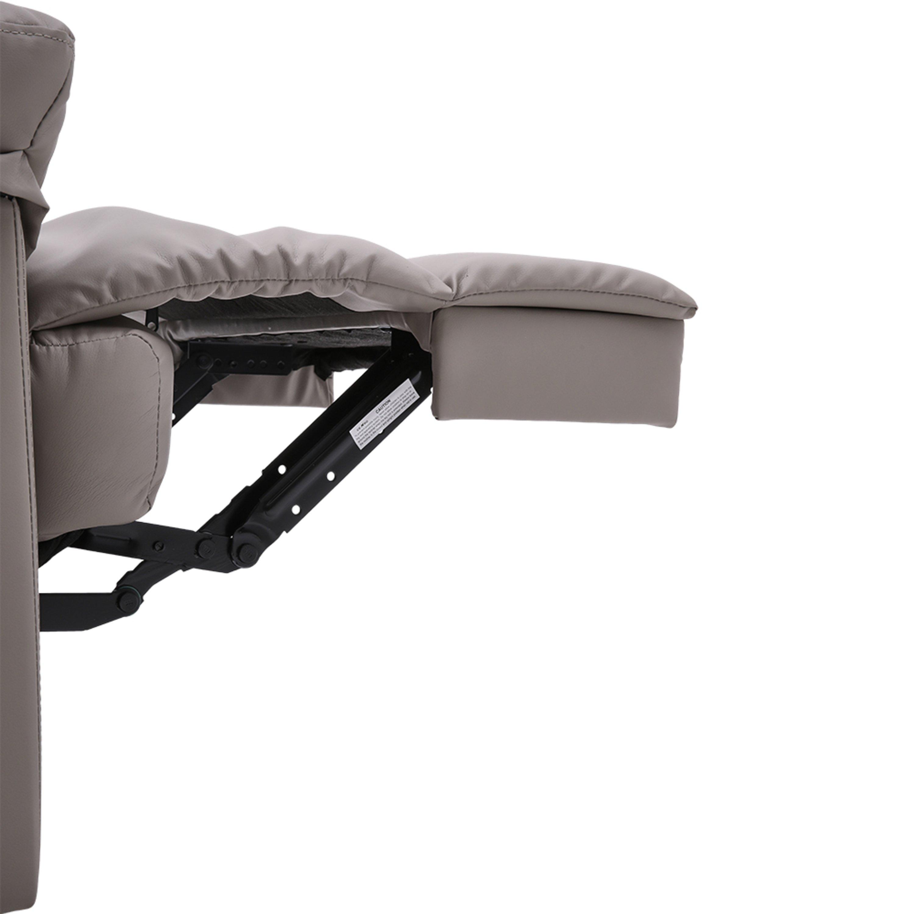 Grey - Kabinet UK - Faux Leather Upholstered Recliner Armchair - 11