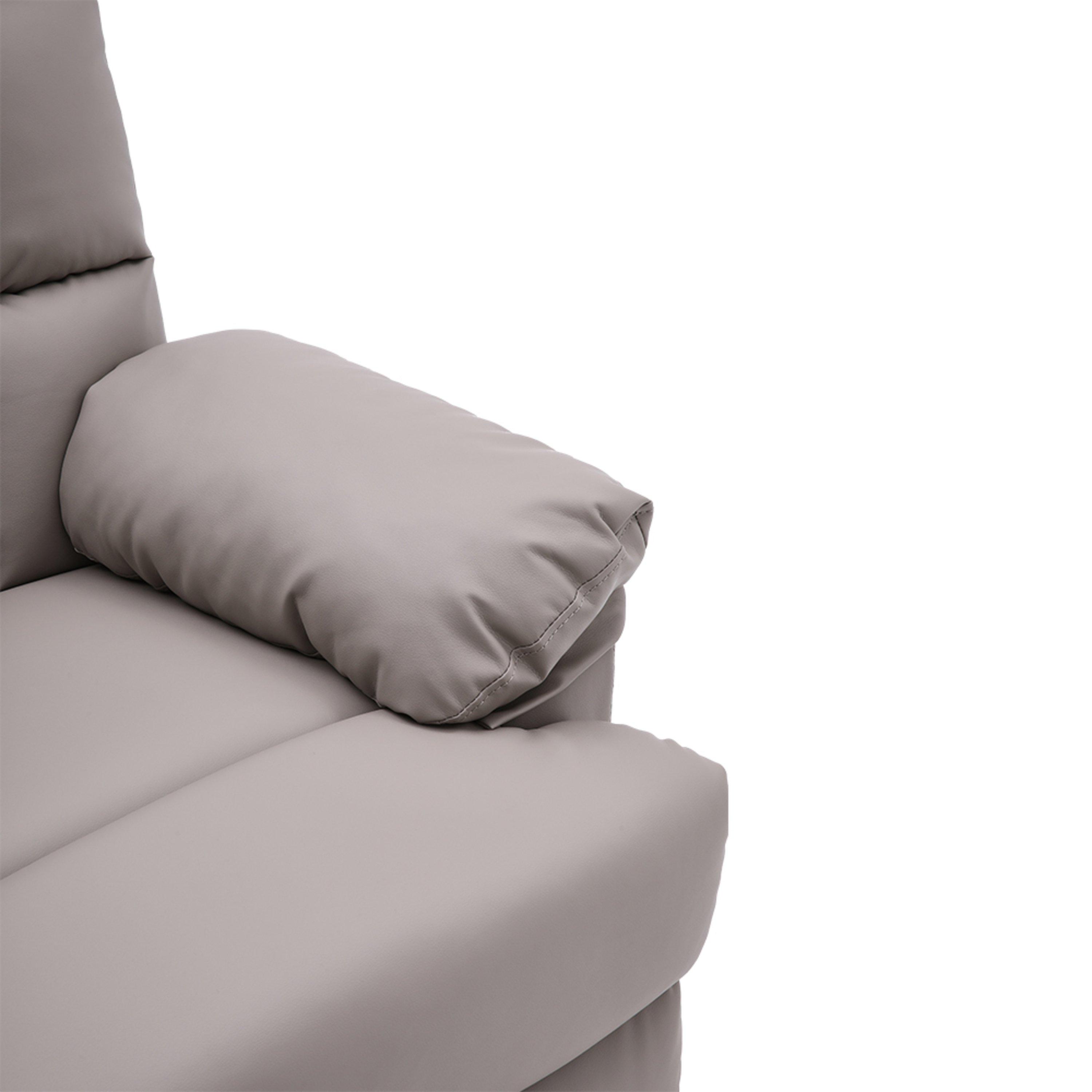 Grey - Kabinet UK - Faux Leather Upholstered Recliner Armchair - 8