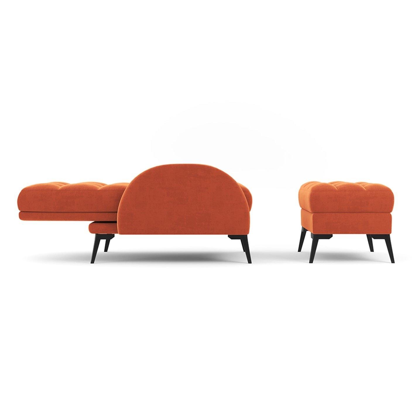 Orange - Kabinet UK - Leisure Recliner Set with Ottoman - 5